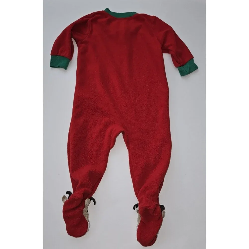 4 Pairs Fleece Footie Pajamas Lot 6 Months Baby Gear Carter's TCP Christmas Dogs